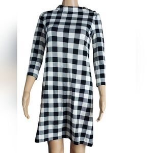 Talbots Black & White Checkered Dress